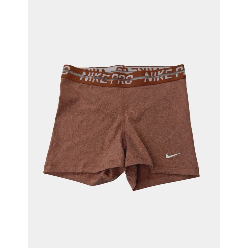 Nike Pro Training Shorts Womens Medium Burnt Orange Heather Compression - Picture 2 of 13